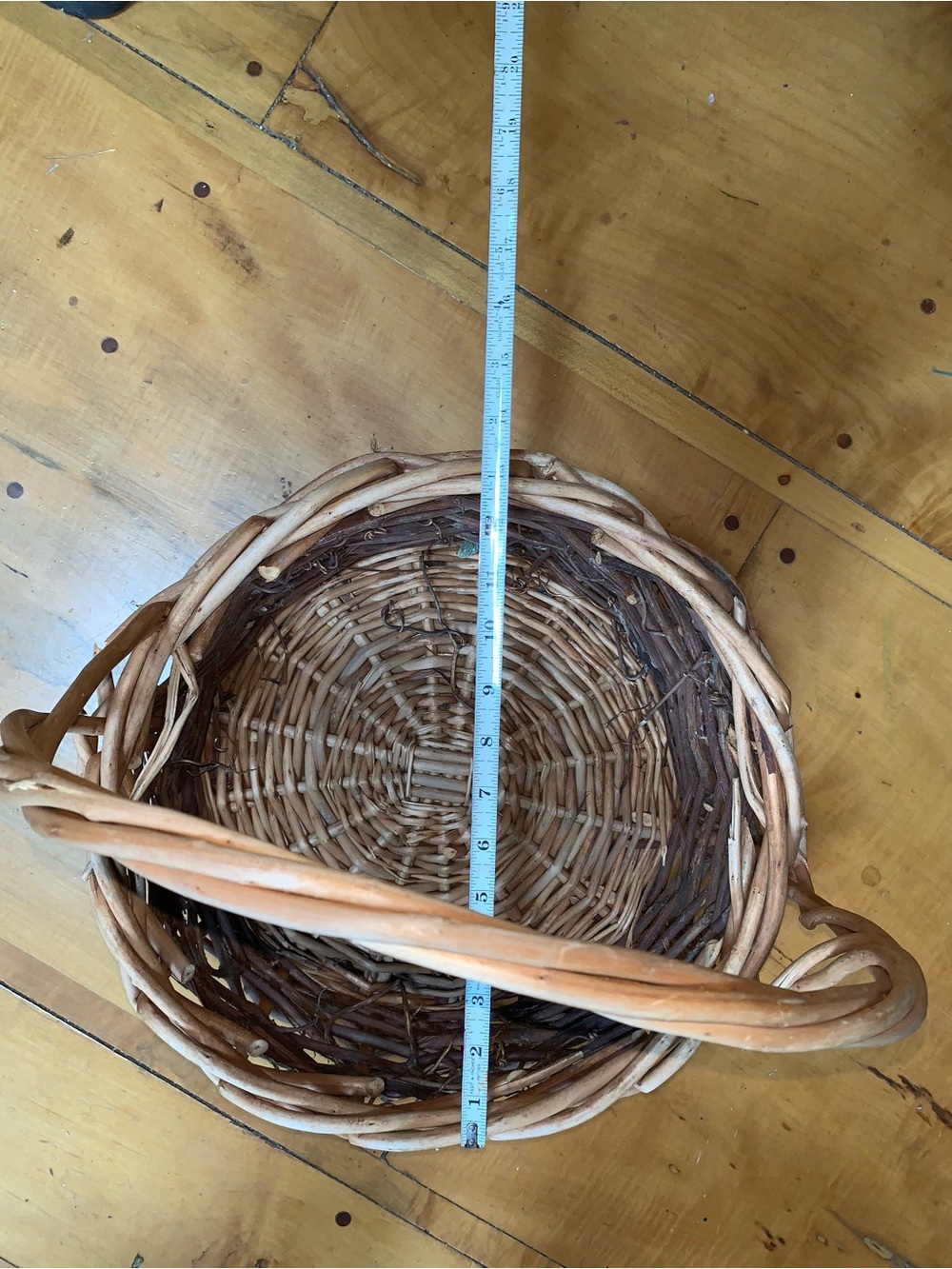 Woven Rattan Basket with Handle - Natural Brown
